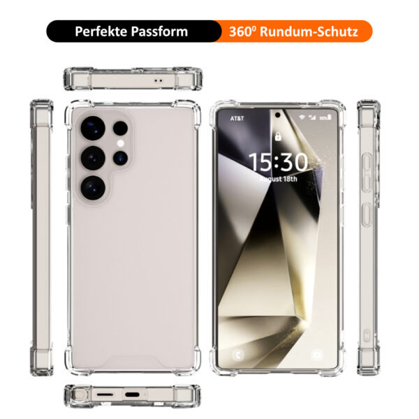 WazzBan Samsung Galaxy S25 Ultra - transparente kristallklare Handyhülle – Bild 3